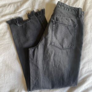 Good American Good Vintage Twisted Seam black distressed jeans